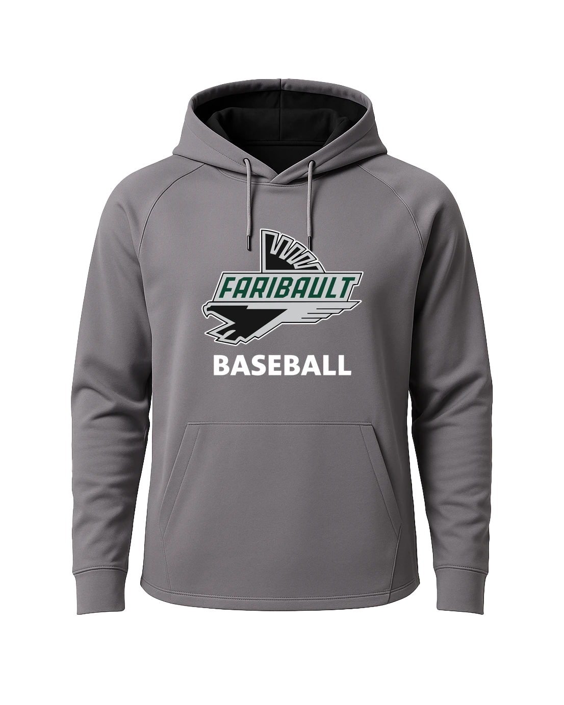 Faribault Baseball - Gray Hoodie - Full Front