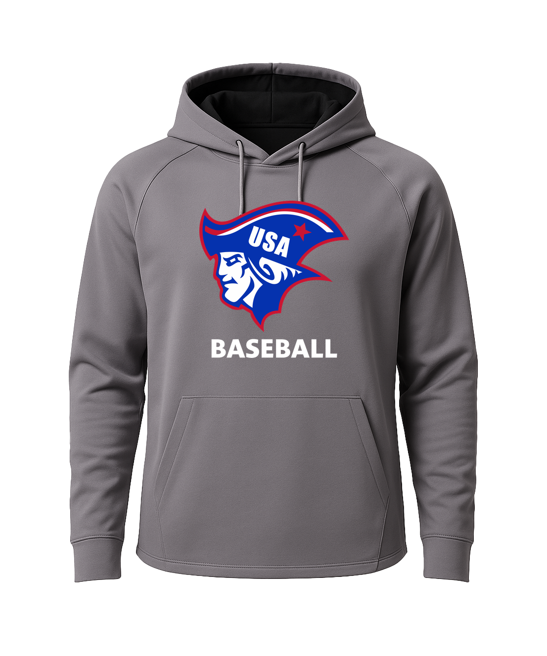 USA Baseball - Gray Hoodie - Full Front