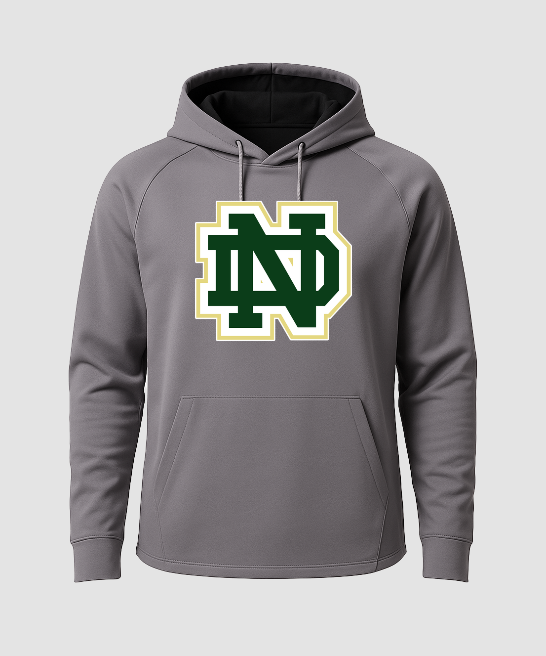 Notre Dame Hockey Example - Gray Hoodie - Full Front