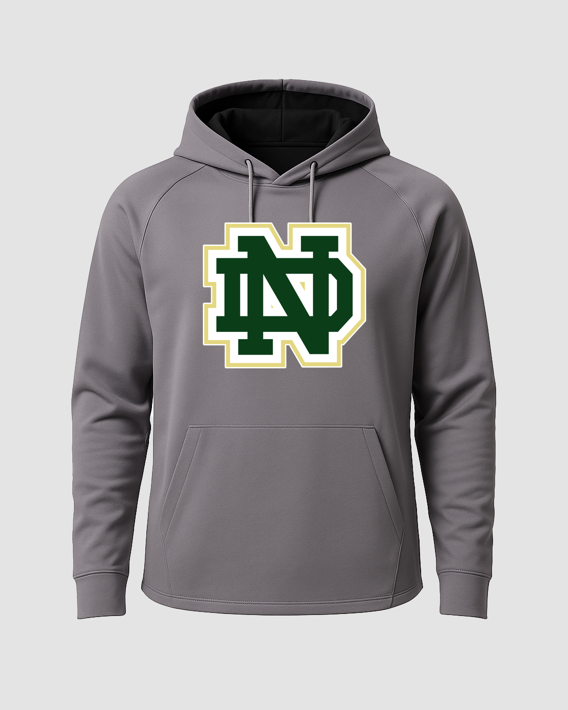 Notre Dame Hockey Example - Gray Hoodie - Full Front