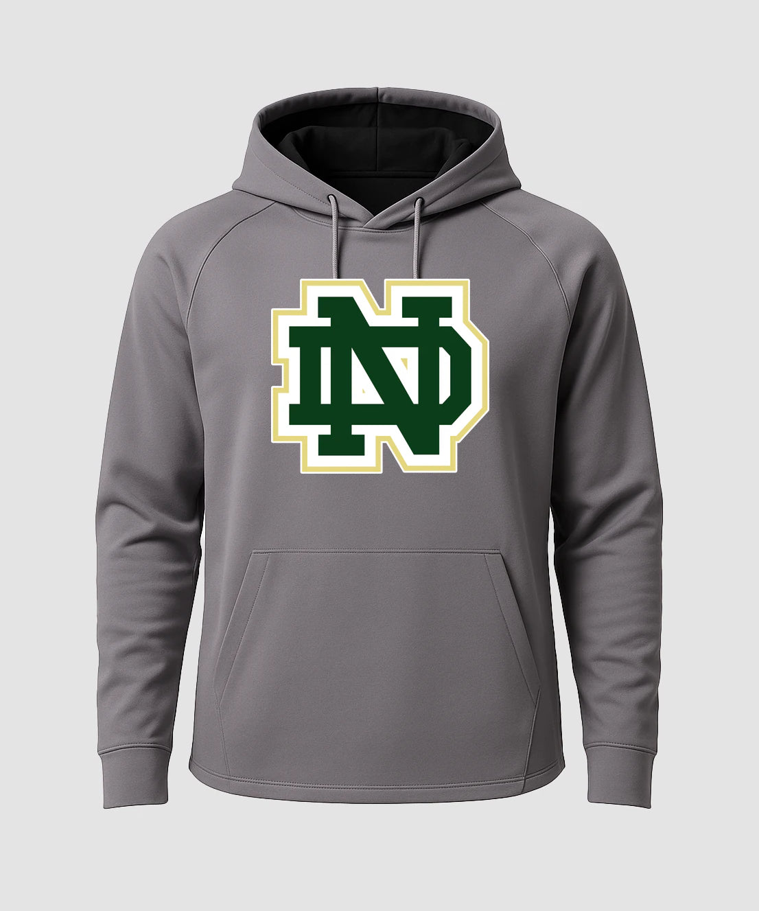 Notre Dame Hockey Example - Gray Hoodie - Full Front