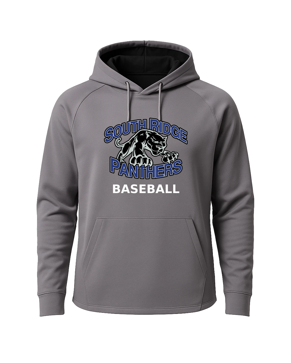 South Ridge Baseball - Gray Hoodie - Full Front