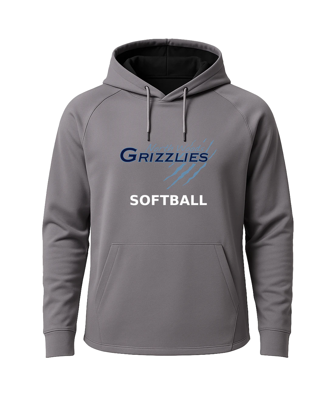 North Woods Softball - Gray Hoodie - Full Front