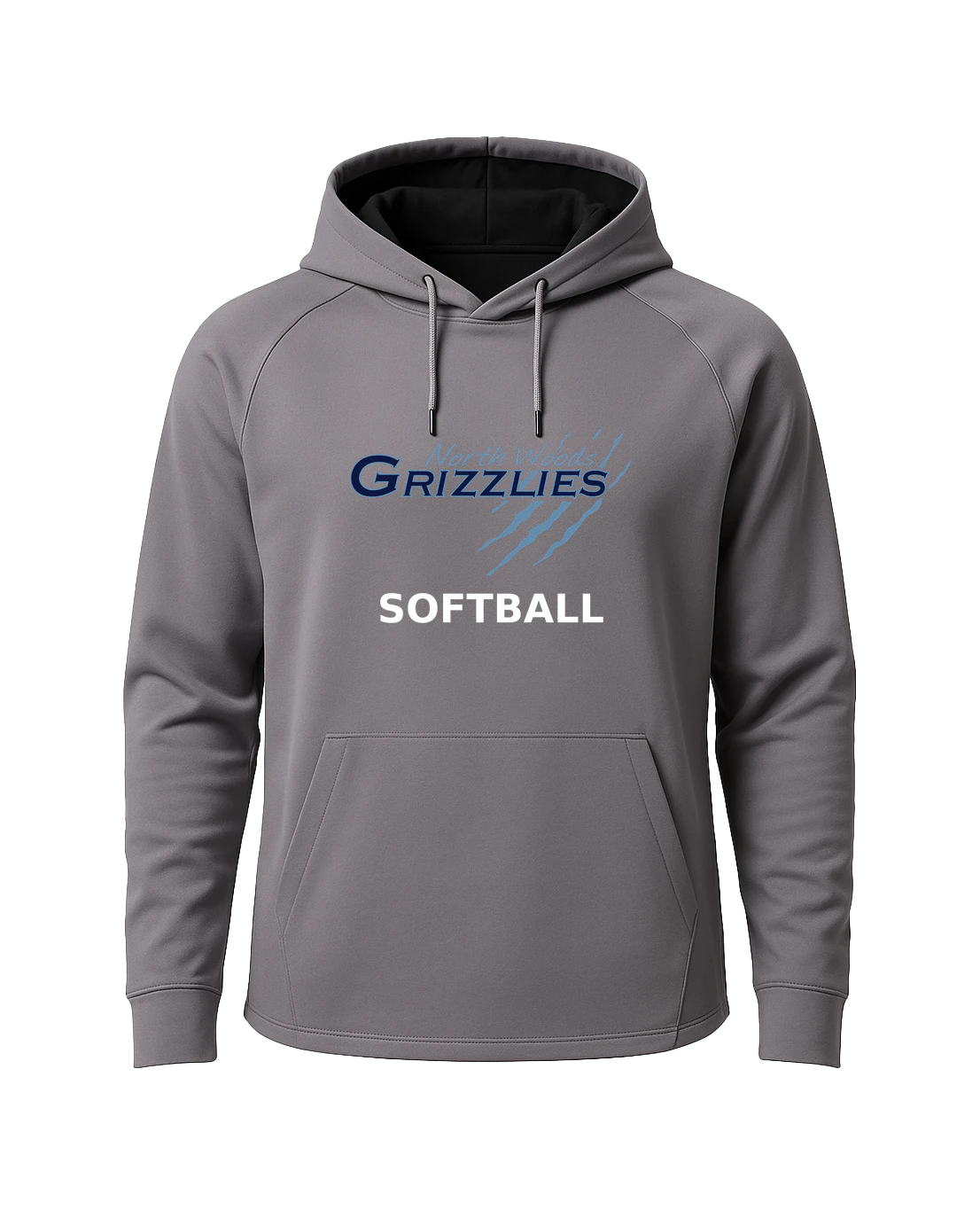 North Woods Softball - Gray Hoodie - Full Front