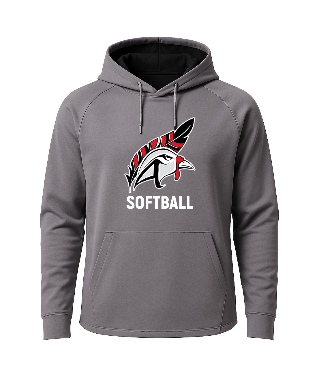 Aitkin Softball - Gray Hoodie - Full Front