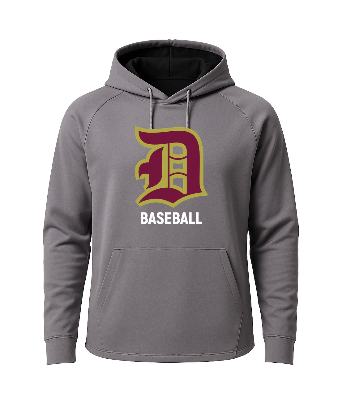 Denfeld Baseball - Gray Hoodie - Full Front