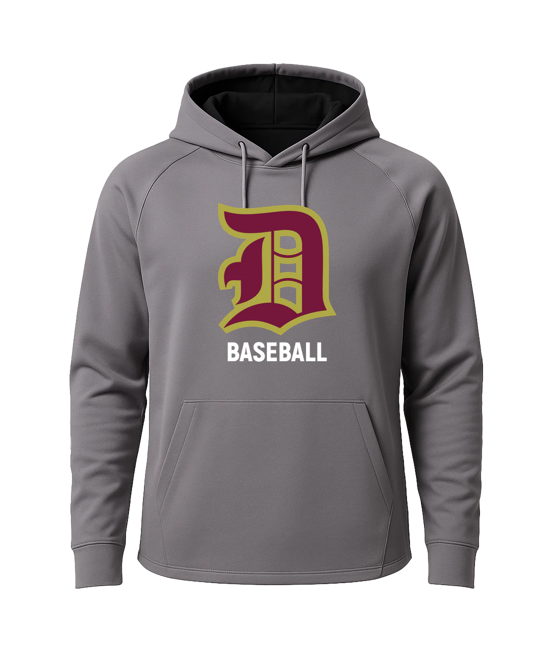 Denfeld Baseball - Gray Hoodie - Full Front