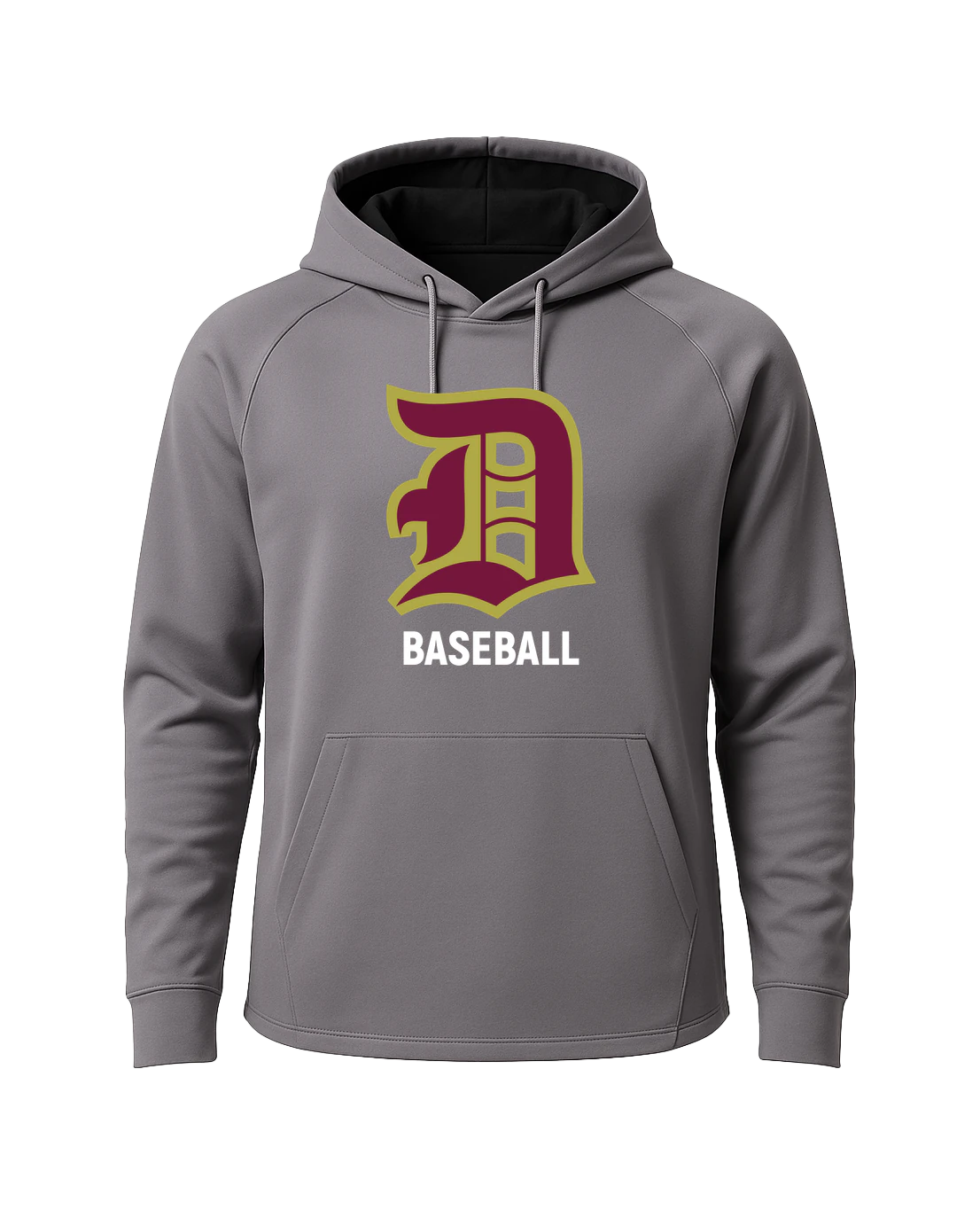 Denfeld Baseball - Gray Hoodie - Full Front