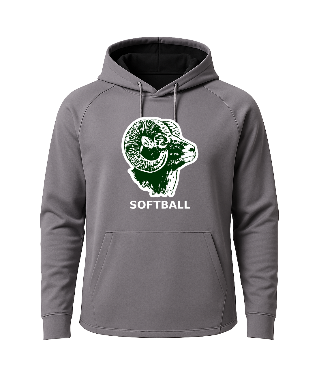 Roseau Softball - Gray Hoodie - Full Front