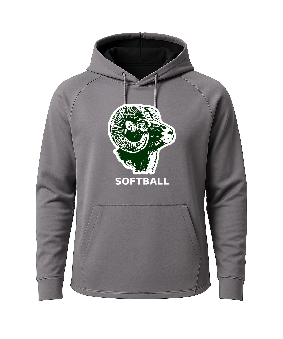 Roseau Softball - Gray Hoodie - Full Front