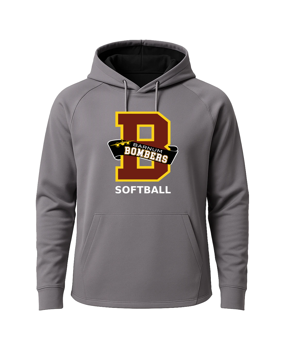 Barnum Softball - Gray Hoodie - Full Front