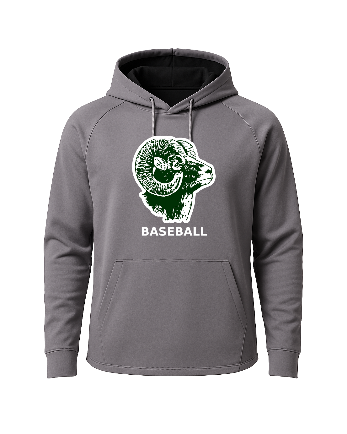 Roseau Baseball - Gray Hoodie - Full Front