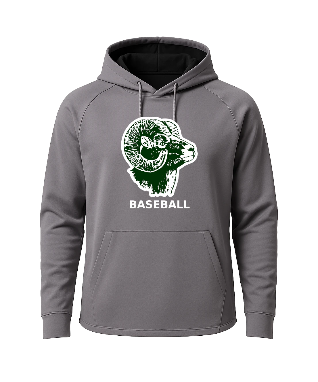 Roseau Baseball - Gray Hoodie - Full Front