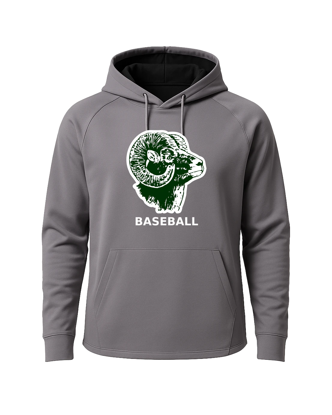 Roseau Baseball - Gray Hoodie - Full Front