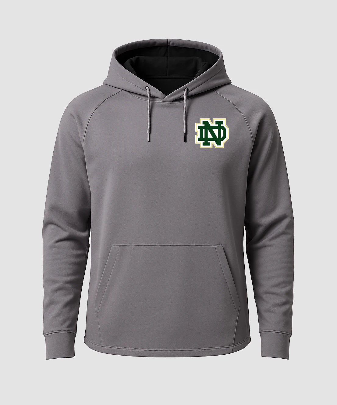 Notre Dame Hockey - Gray Hoodie - Left Chest