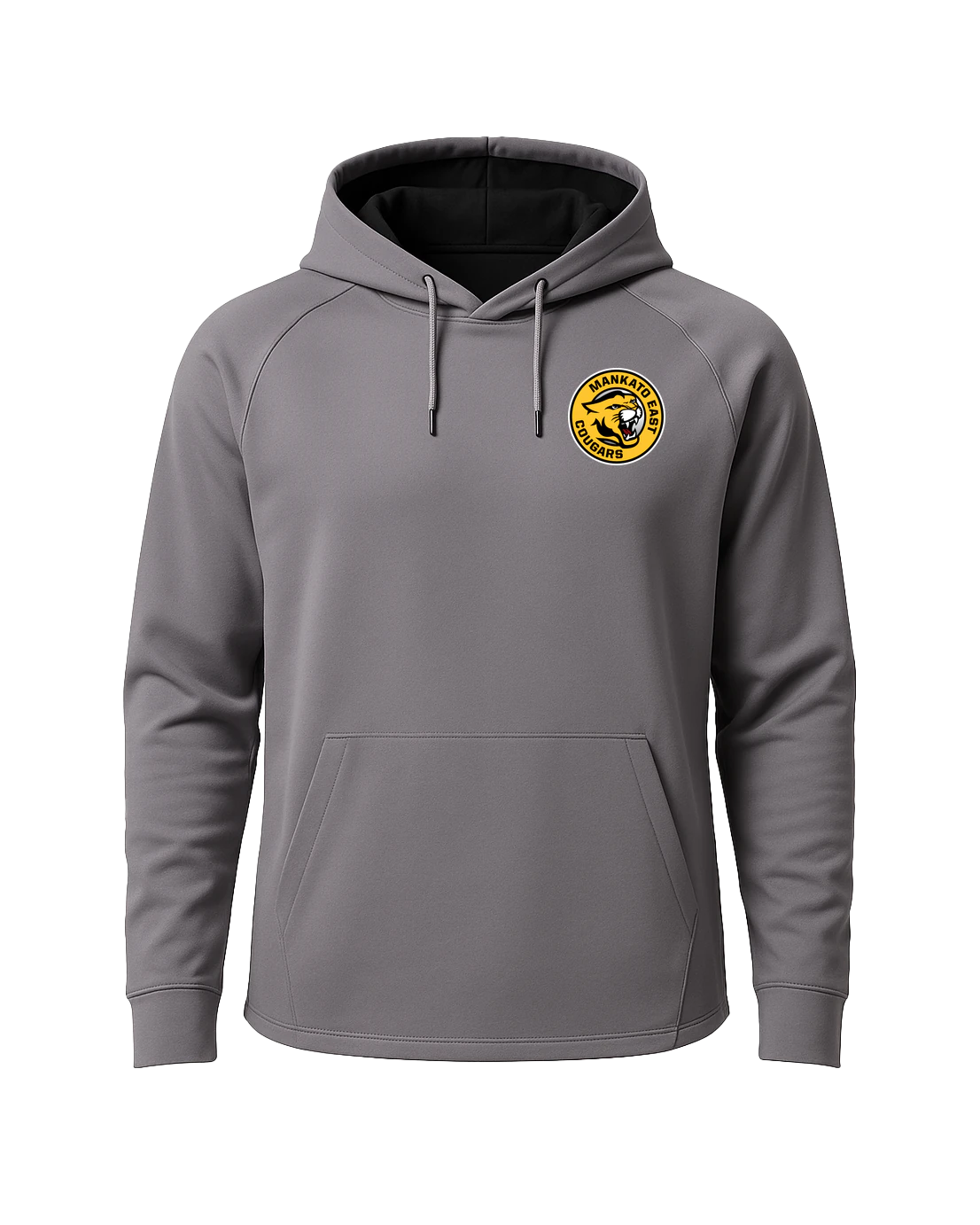 Mankato East Spring - Gray Hoodie - Left Chest