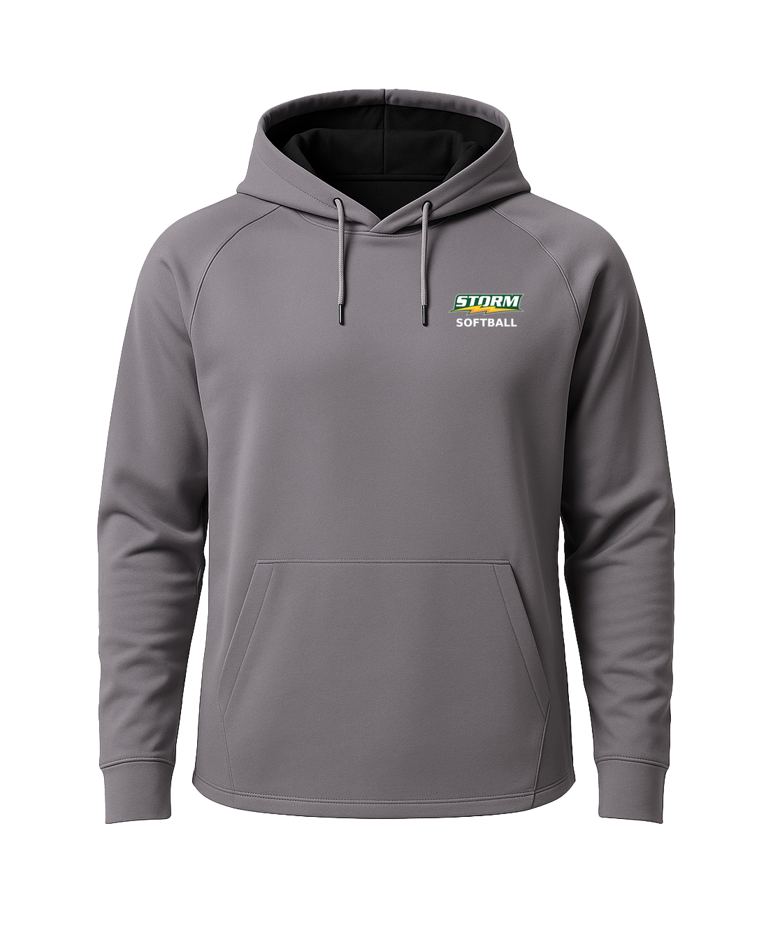 Sauk Rapids Rice Softball - Gray Hoodie - Left Chest