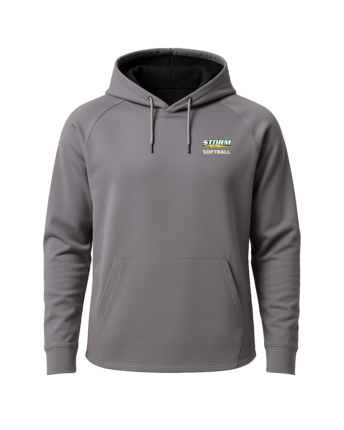 Sauk Rapids Rice Softball - Gray Hoodie - Left Chest