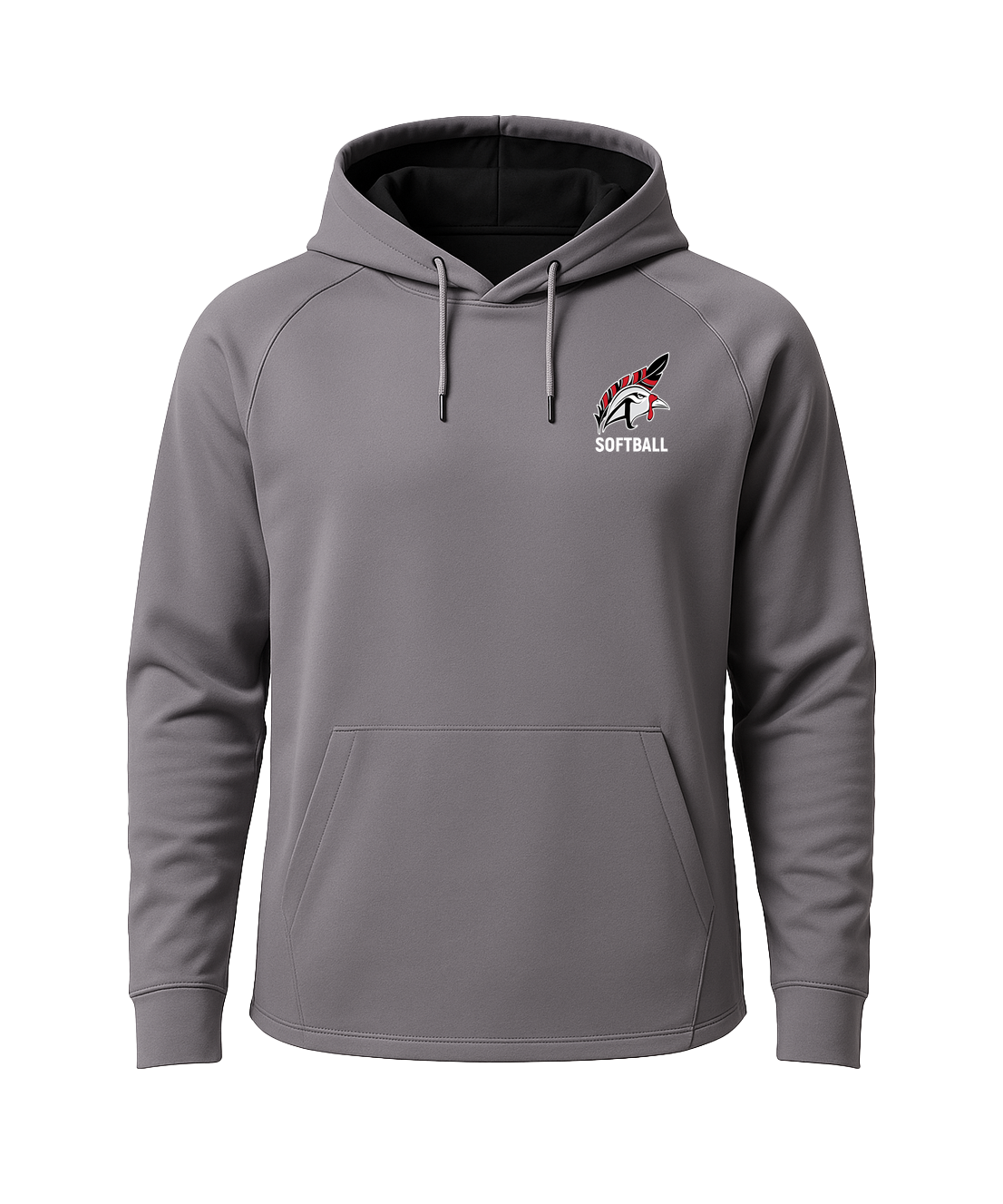 Aitkin Softball - Gray Hoodie - Left Chest