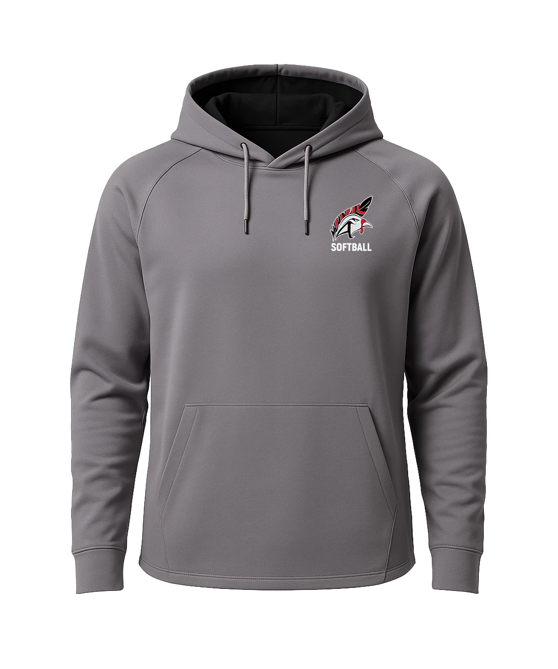 Aitkin Softball - Gray Hoodie - Left Chest