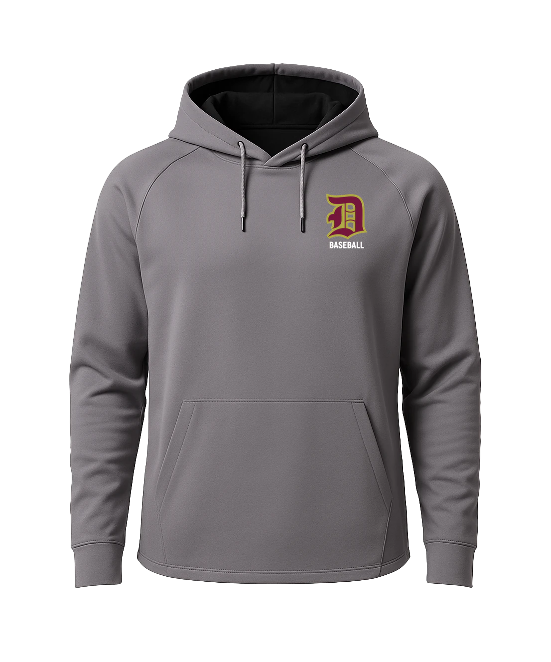 Denfeld Baseball - Gray Hoodie - Left Chest