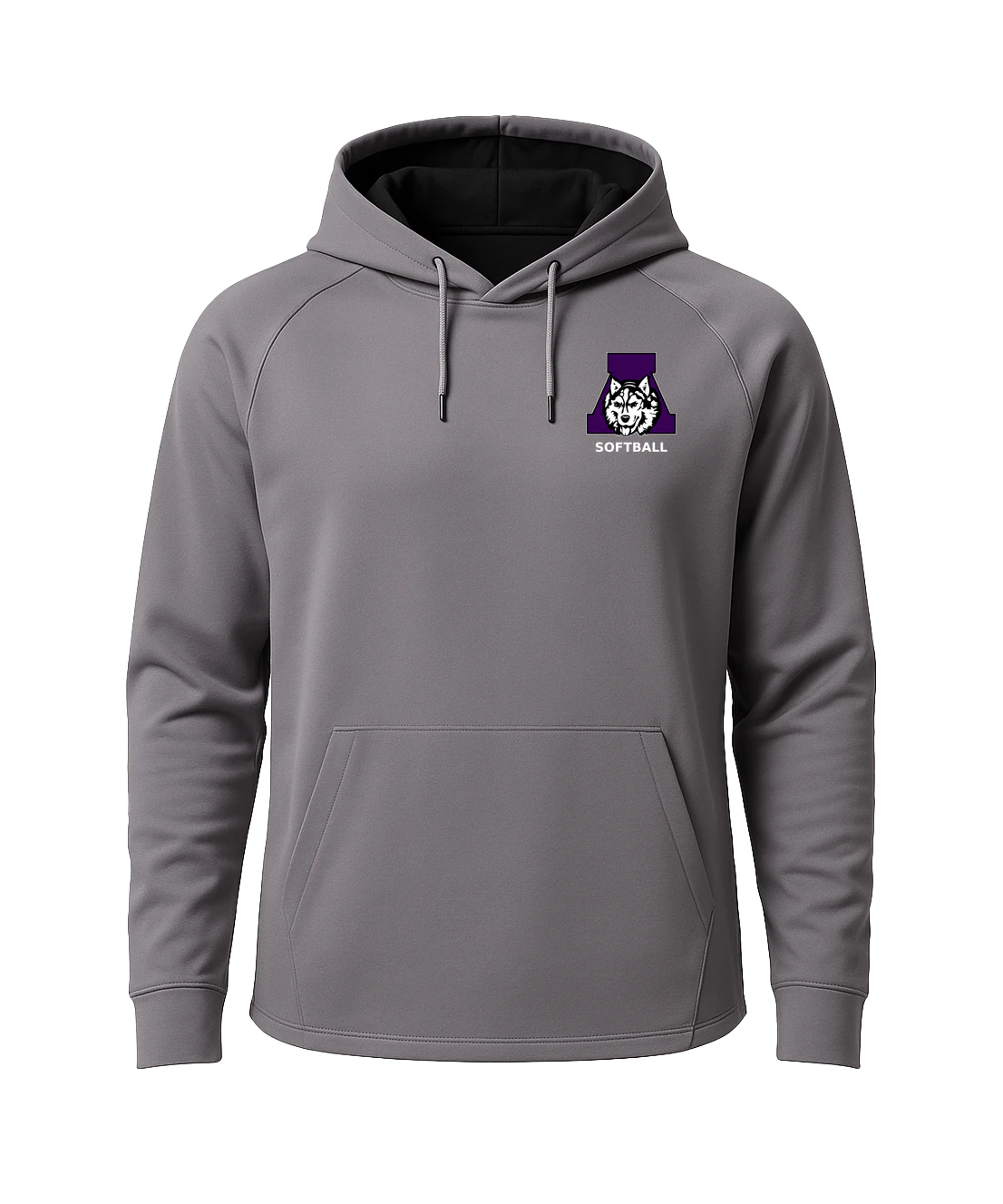 Albany Softball - Gray Hoodie - Left Chest