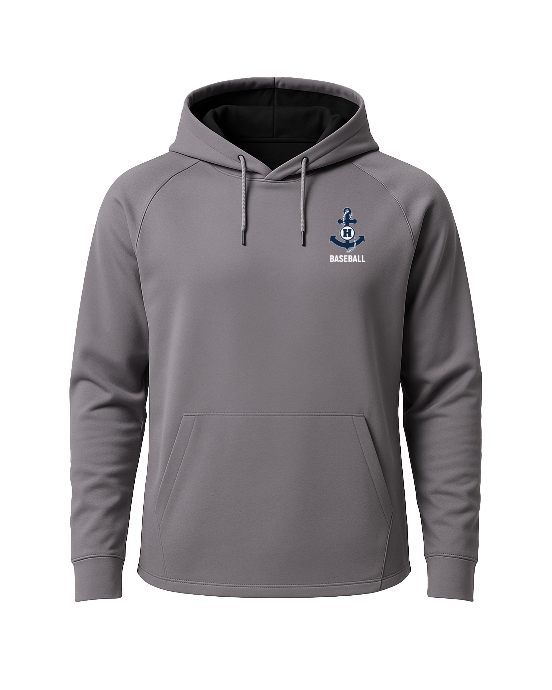 Hibbing Baseball - Gray Hoodie - Left Chest