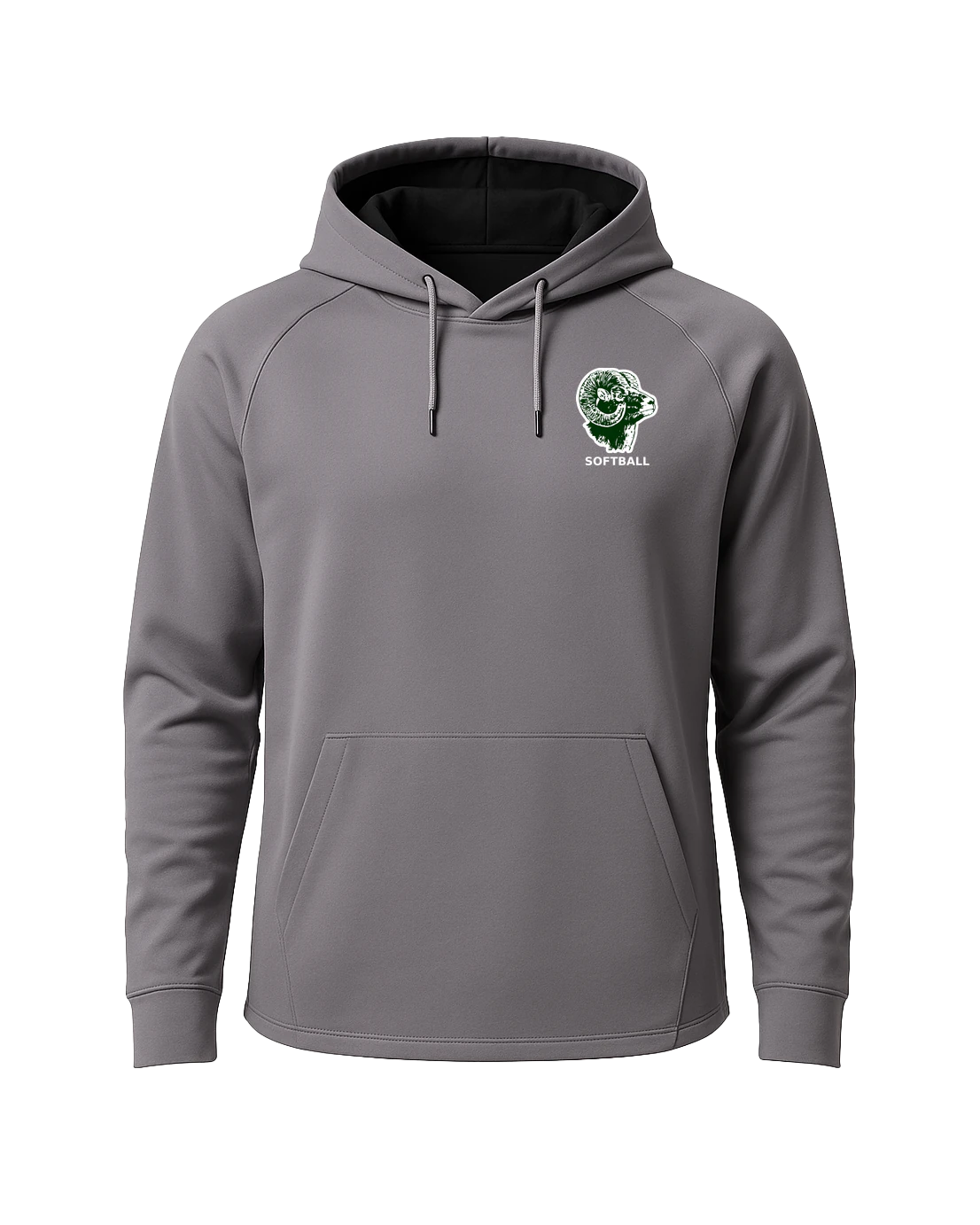 Roseau Softball - Gray Hoodie - Left Chest