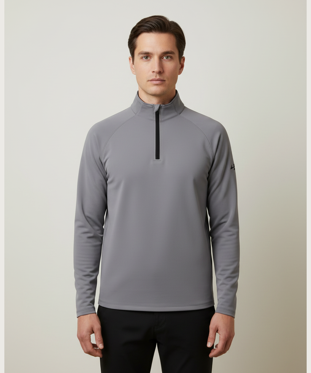 Notre Dame High School Team Store - Gray Quarter Zip - Left Chest (model)
