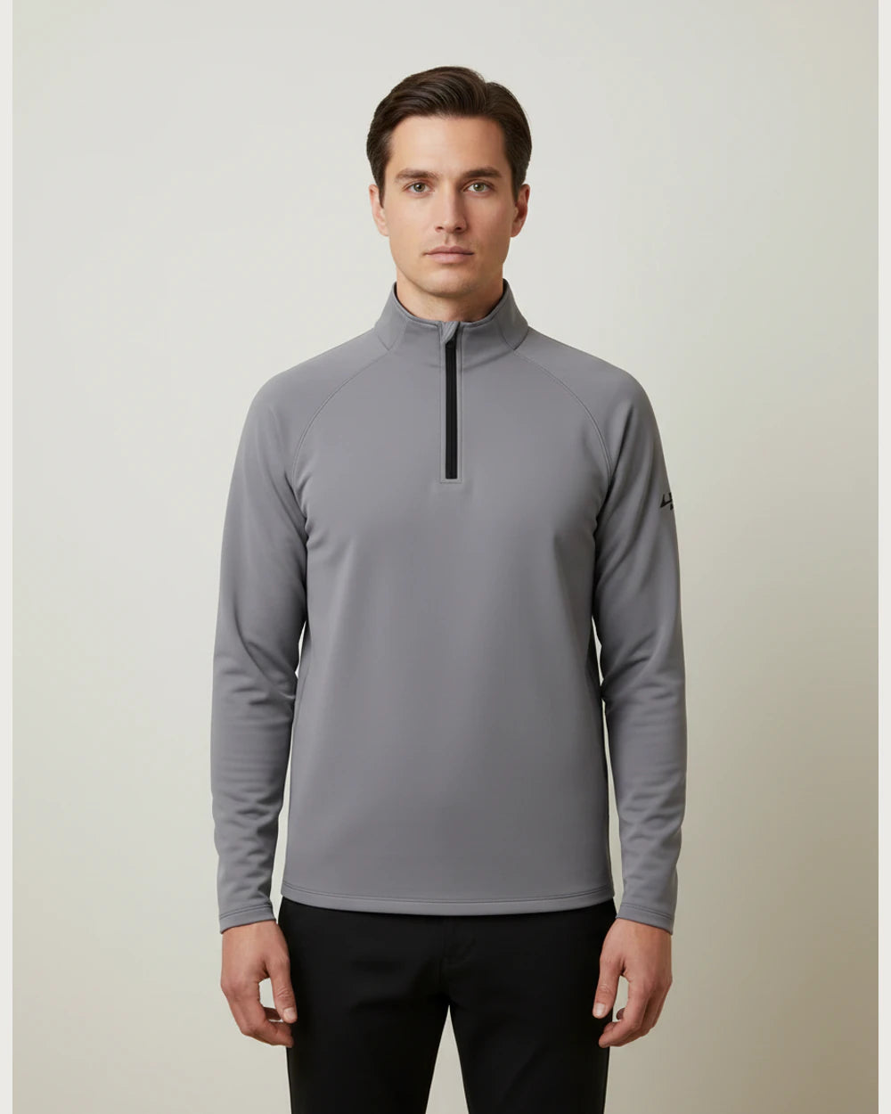 Notre Dame High School Team Store - Gray Quarter Zip - Left Chest (model)