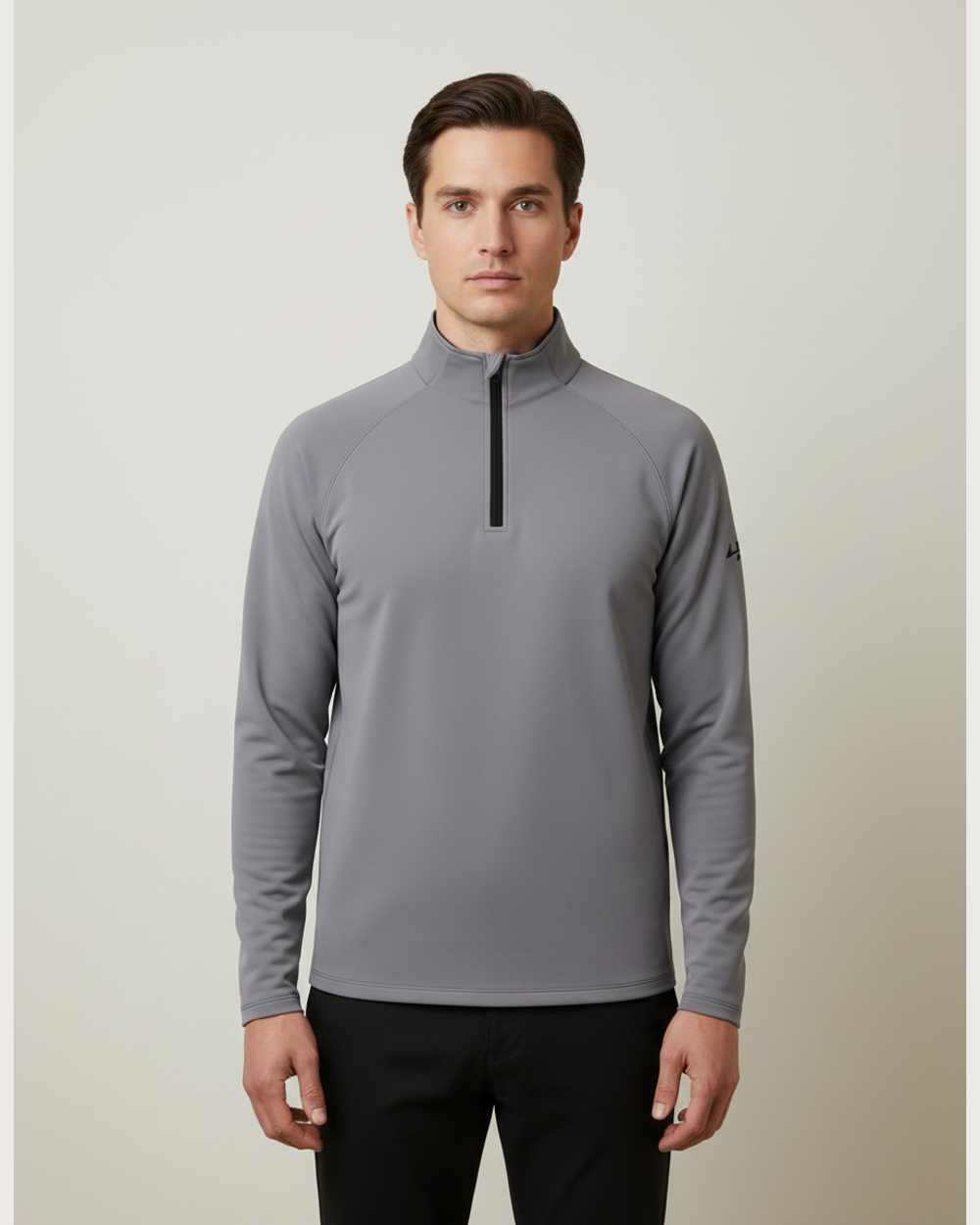 Notre Dame High School Team Store - Gray Quarter Zip - Left Chest (model)