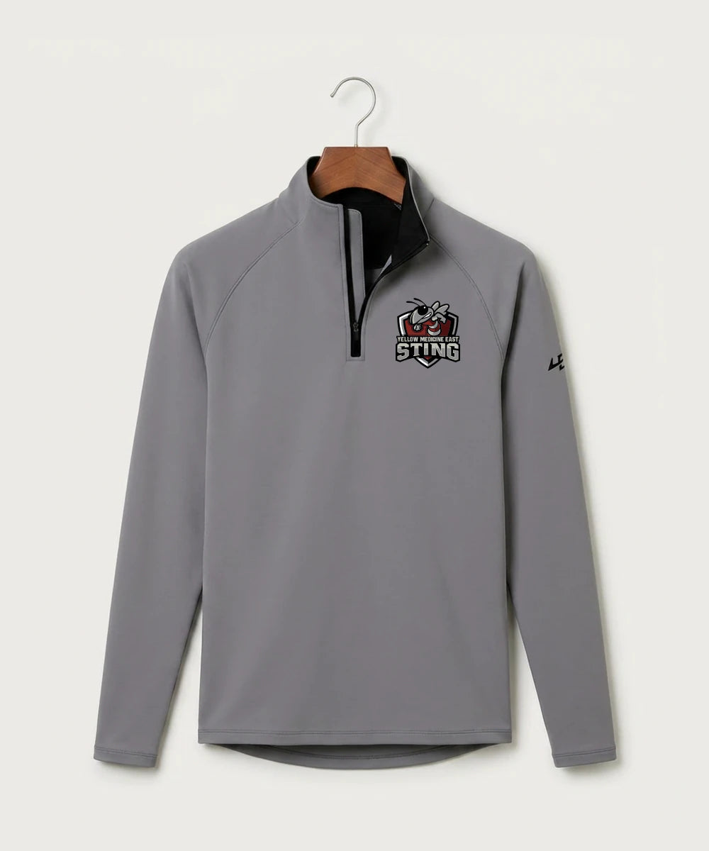 Yellow Medicine East High School Athletics - Gray Quarter Zip - Left Chest