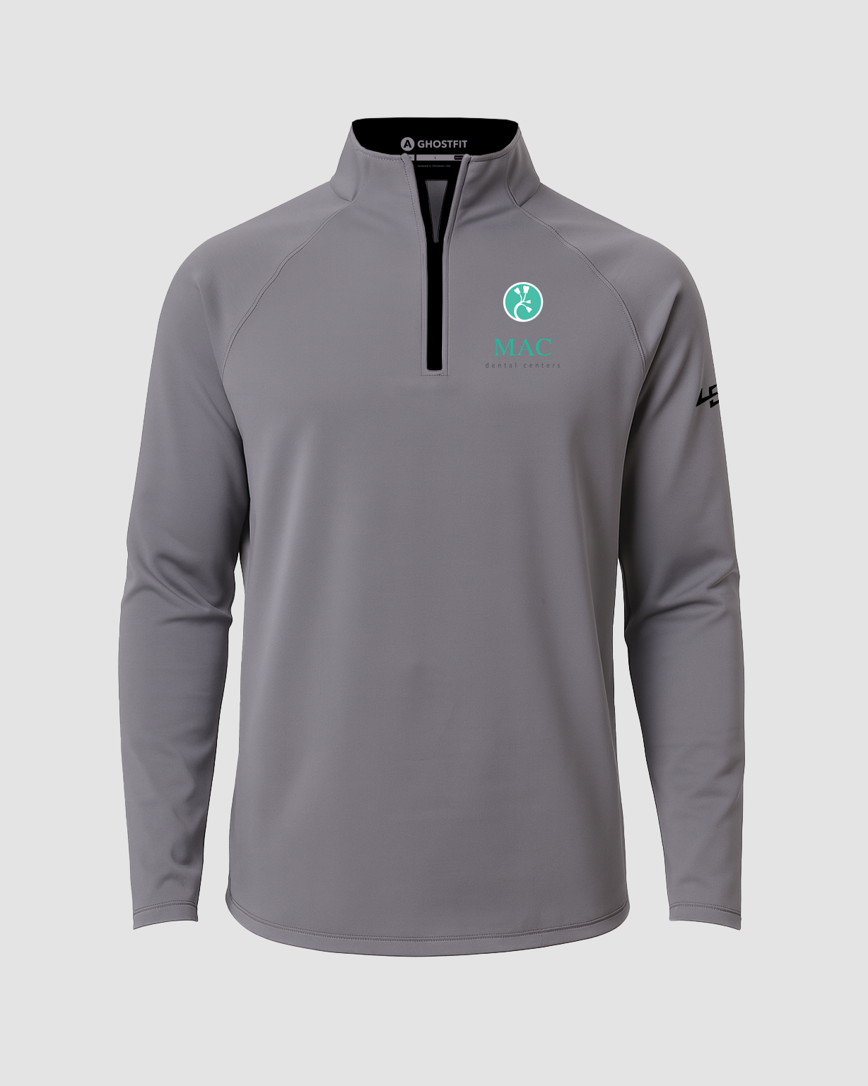 Mac Dental Business - Gray Quarter Zip - Left Chest