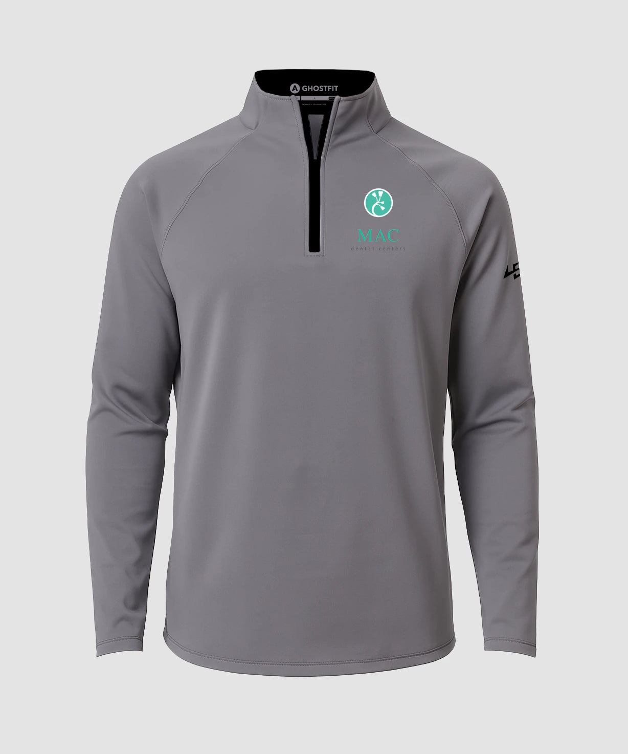 Mac Dental Business - Gray Quarter Zip - Left Chest