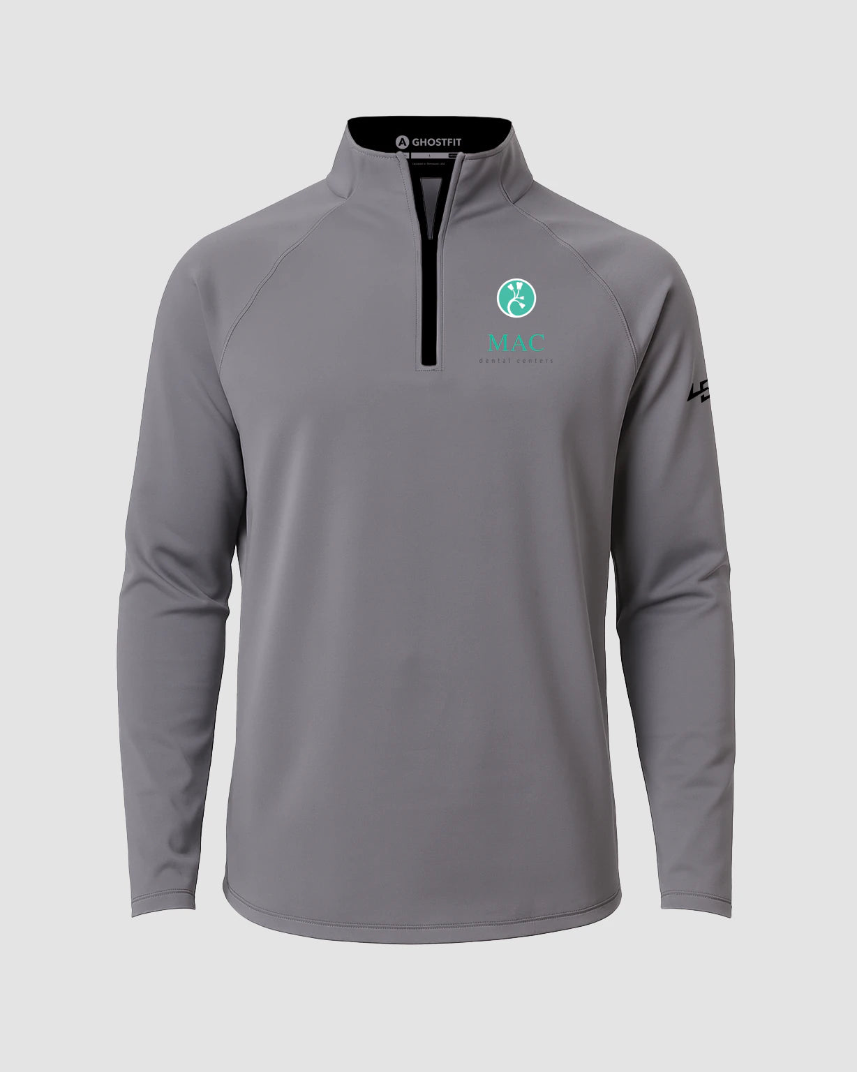 Mac Dental Business - Gray Quarter Zip - Left Chest