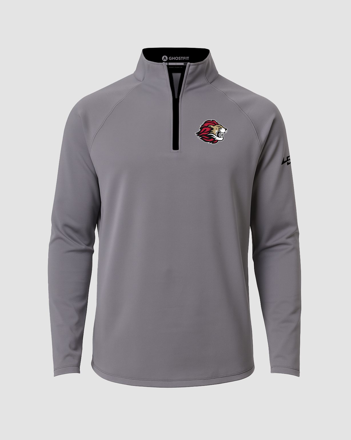 Spring Grove Football - Gray Quarter Zip - Left Chest