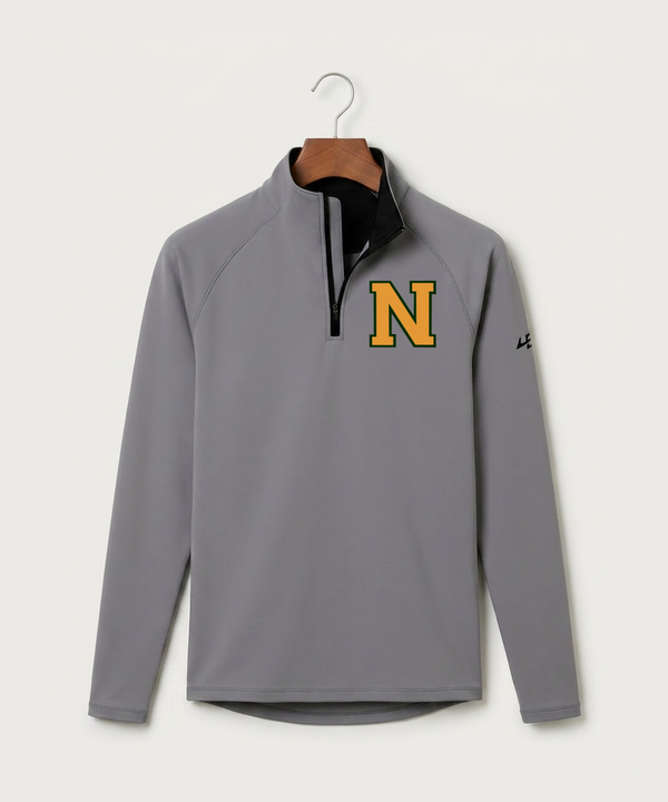 Nevis High School Volleyball (Girls) - Gray Quarter Zip - Left Chest