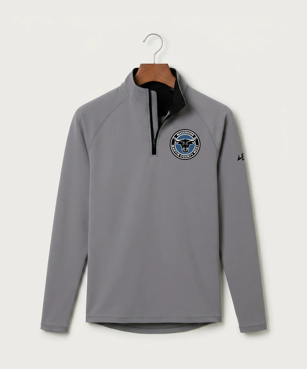 Martin County West High School Football (Boys) - Gray Quarter Zip - Left Chest