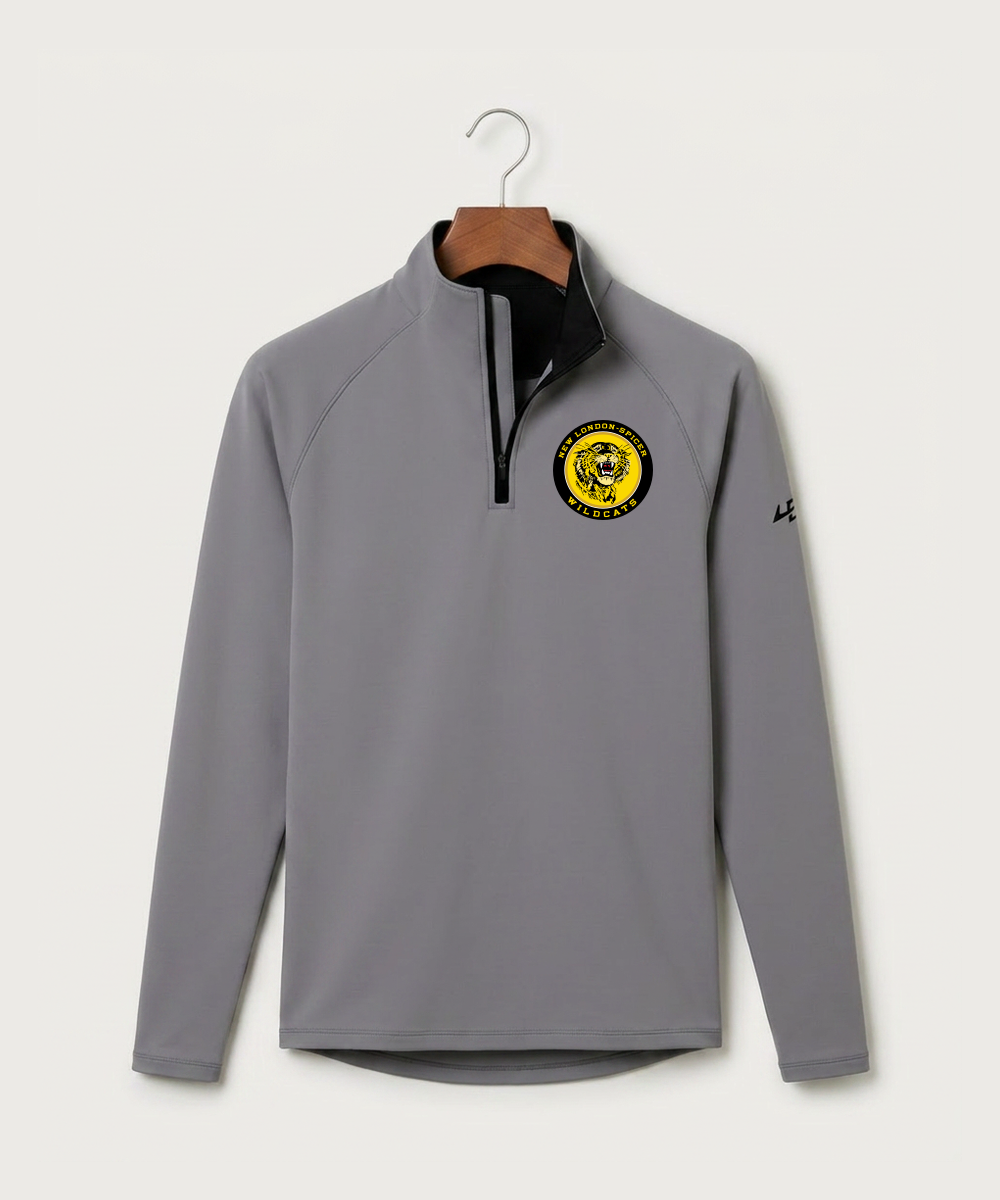 New London Spicer High School Football (Boys) - Gray Quarter Zip - Left Chest