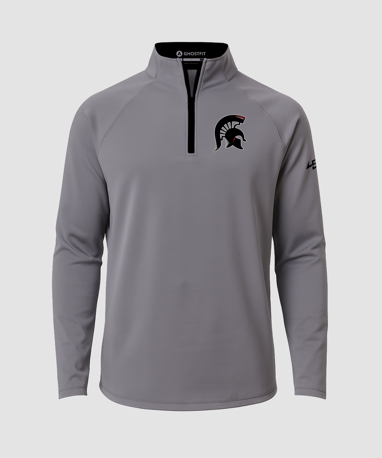 BOLD Football - Gray Quarter Zip - Left Chest