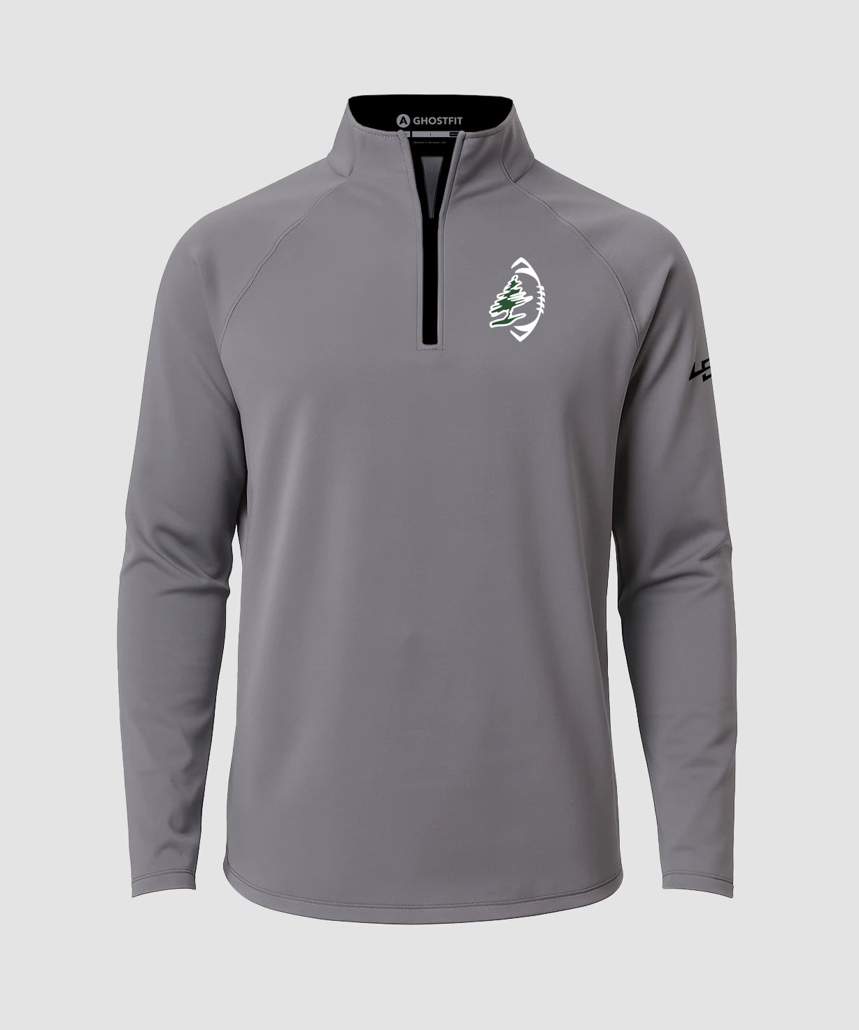 DC Everest Middle School Football — example store - Gray Quarter Zip - Left Chest