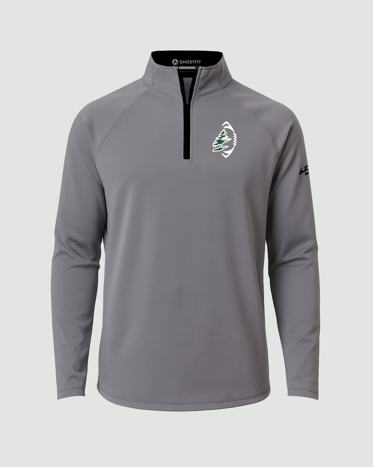 DC Everest Middle School Football — example store - Gray Quarter Zip - Left Chest