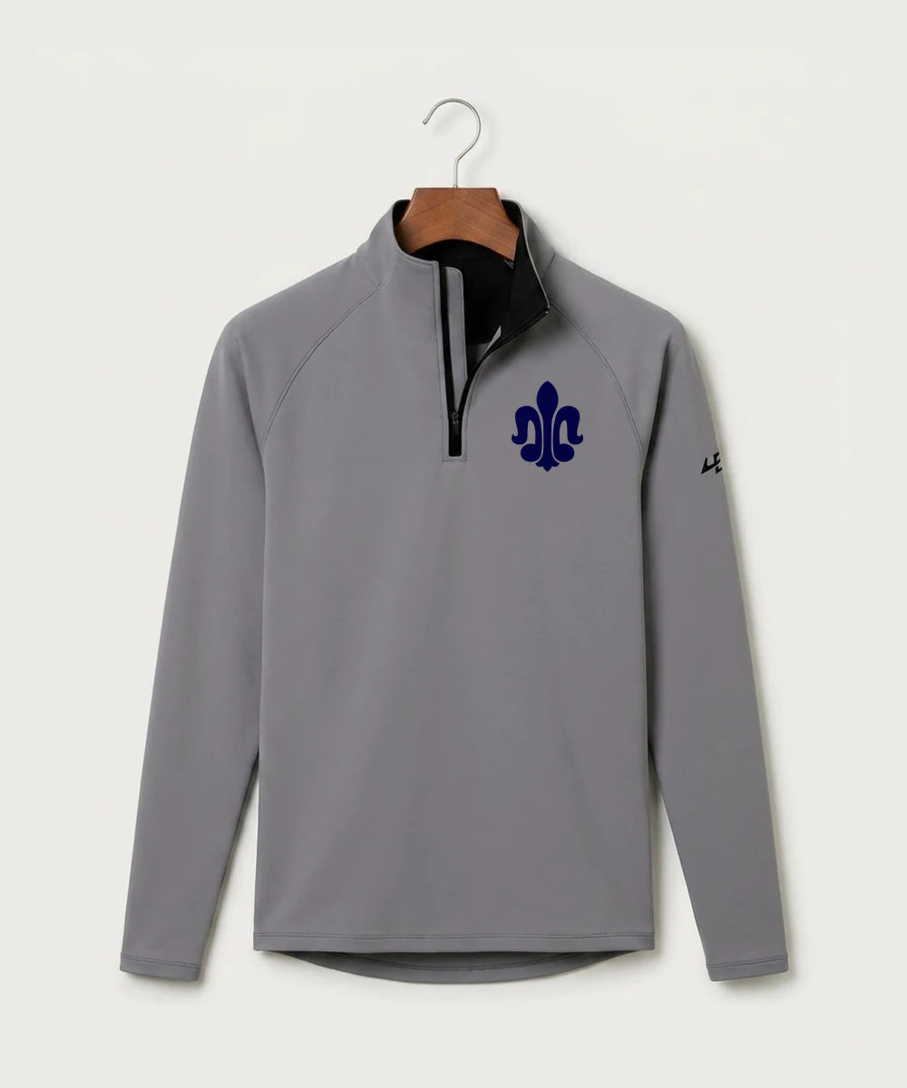 Saint Peter High School Athletics - Gray Quarter Zip - Left Chest