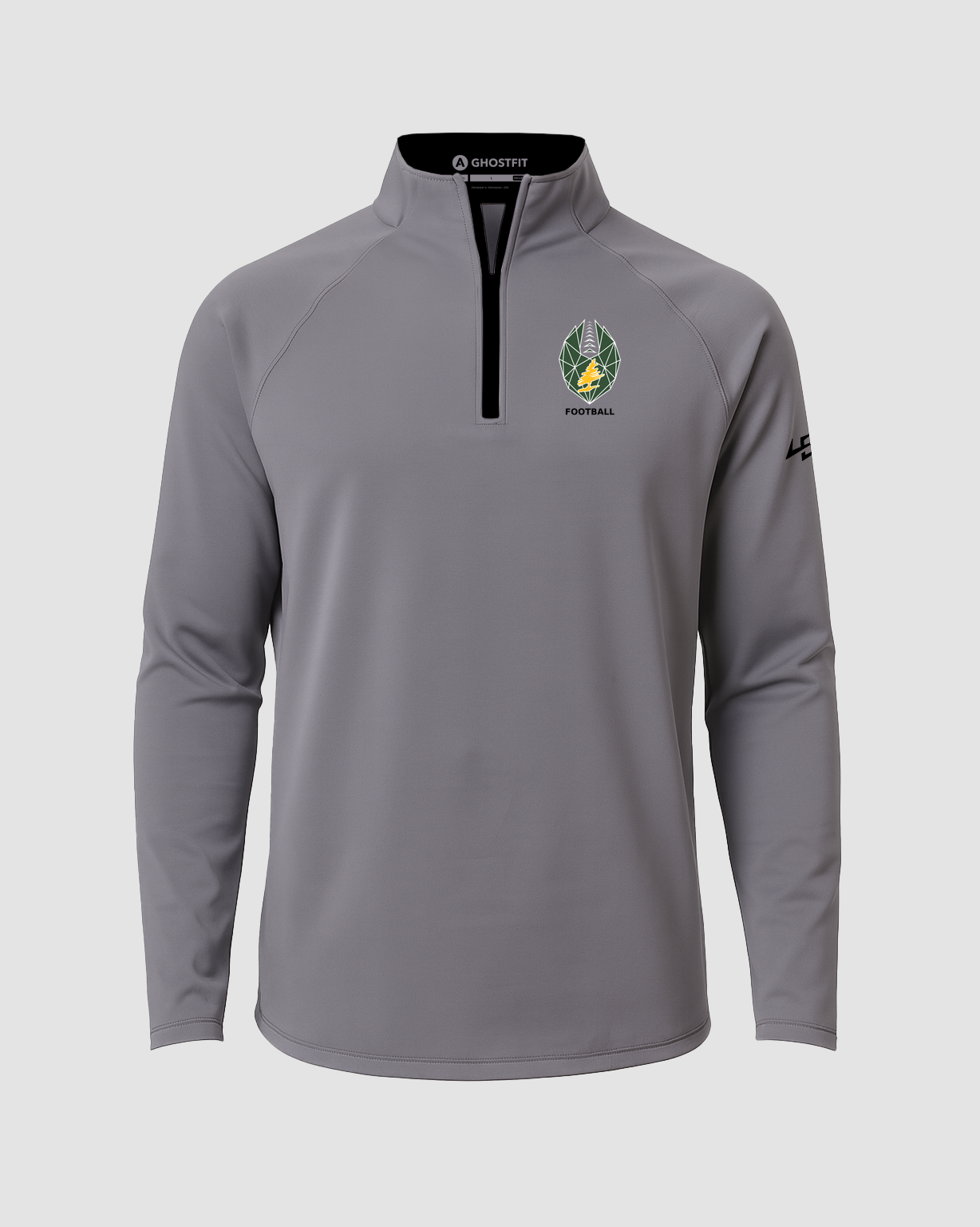 DC Everest Middle School Football — example store - Gray Quarter Zip - Left Chest