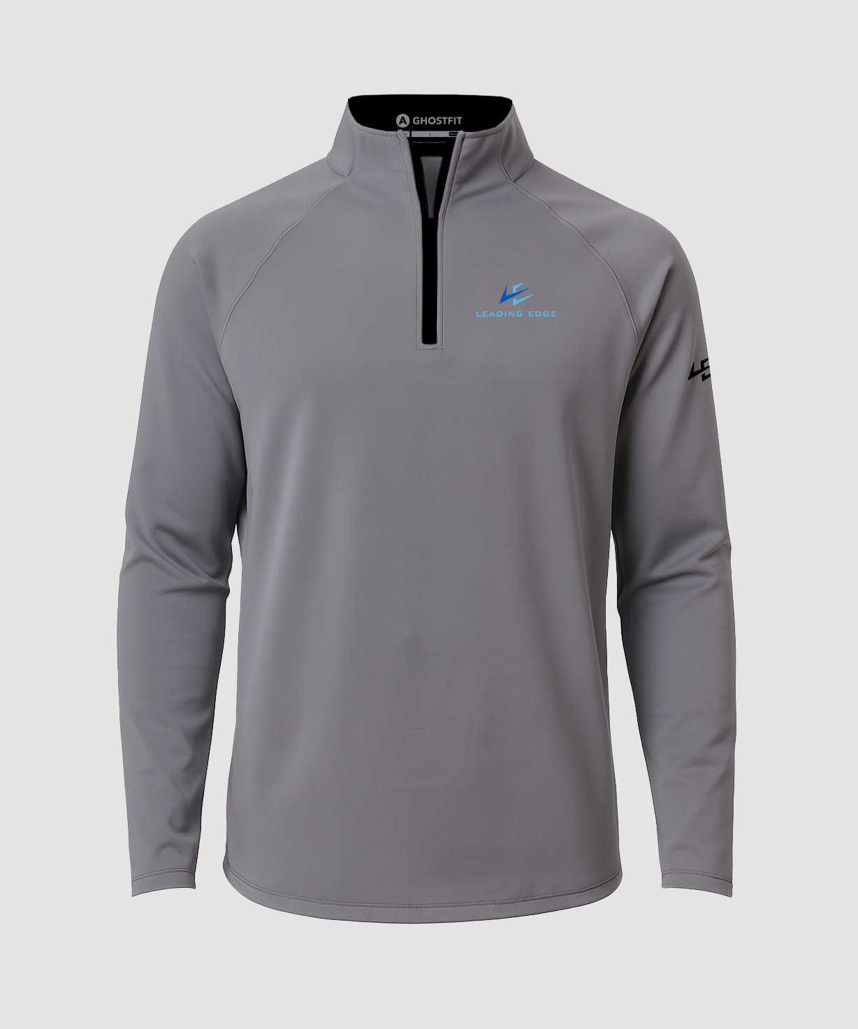Leading Edge example_store - Gray Quarter Zip - Left Chest