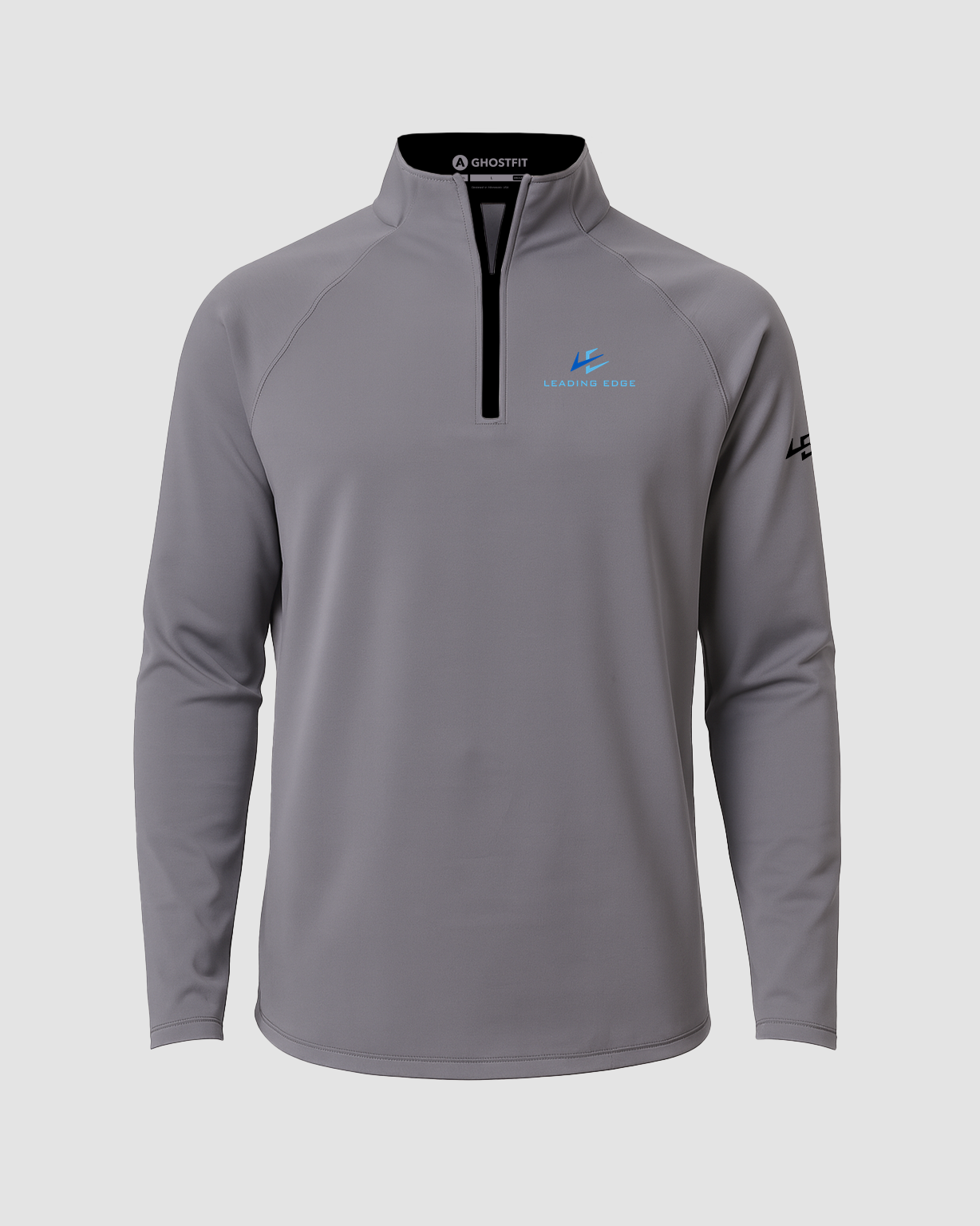 Leading Edge example_store - Gray Quarter Zip - Left Chest