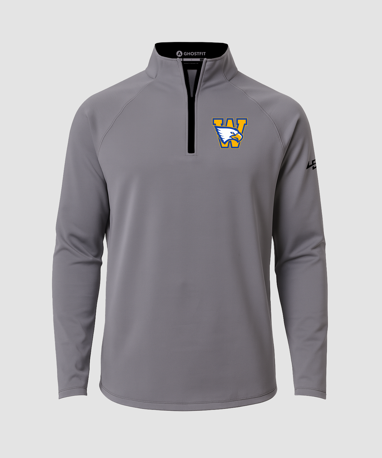 Windom Football - Gray Quarter Zip - Left Chest