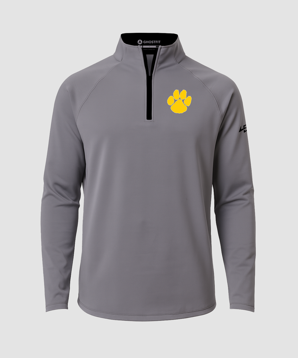 PEM Football - Gray Quarter Zip - Left Chest