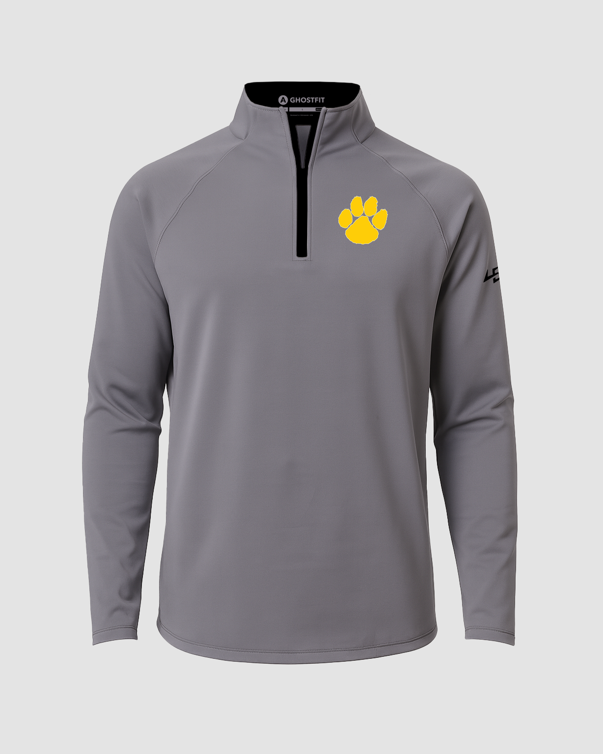 PEM Football - Gray Quarter Zip - Left Chest