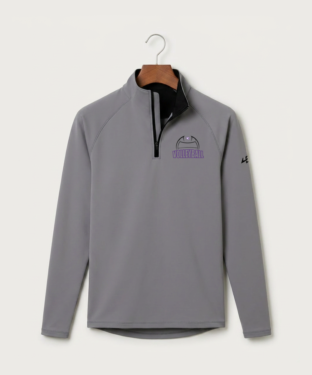 Goodhue High School Volleyball (Girls) - Gray Quarter Zip - Left Chest